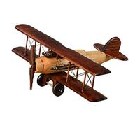Tagtight Modèle d'avion en Bois, Artisanal d'avion Rétro, ModèLe de Biplan Vintage, Planeur Fait à La Main, Mini Biplan Modèle d'avion De Jouets Décoration de Bureau, Photo, Souvenir à Collectionner