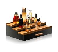 Tagtight Organisateur de parfum pour homme à 3 étages - Boîte de rangement pour cosmétiques - Présentoir de parfum avec tiroir caché - Porte-parfum - Étagère à bijoux graduée pour commode