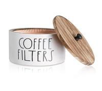 Tagtight Support de Filtre à café, Récipient de Filtre à Café en Bois, Organisateur de Bar à café, Boîte De Rangement avec Couvercle, Panier Distributeur de Filtre à Café Rustique pour comptoir