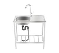 Tagtuell Evier Inox 1 Bac, évier de Cuisine avec Robinet, Evier Exterieur De Jardin Evier Garage pour la maison, La Maison, Les Bars, Les Cuisines, Les Jardins, Étagère de stockage inférieure