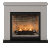 TAGU Cheminée électrique à bougies parfumées - FRODE Zenflame - Effets flammes et crépitement - Beige G