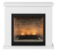 TAGU Cheminée électrique à bougies parfumées - FRODE Zenflame - Effets flammes et crépitement - Blanc G