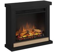 Tagu Cheminée électrique à poser 1500 W avec cadre en bois Hagen noir