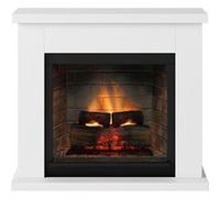 TAGU Cheminée électrique connectée 1400W - FRODE Powerflame 2 - effets flammes 3D et crépitement - Blanc G