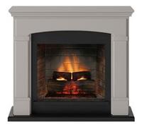 Cheminée électrique connectée 1400W - HELMI Powerflame 2 - effets flammes 3D et crépitement - Beige