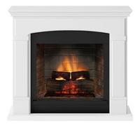 Cheminée électrique connectée 1400W - HELMI Powerflame 2 - effets flammes 3D et crépitement - Blanc