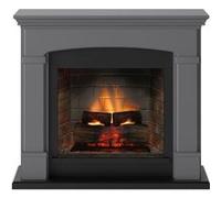 Cheminée électrique connectée 1400W - HELMI Powerflame 2 - effets flammes 3D et crépitement - Gris