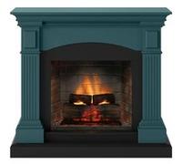 Cheminée électrique connectée 1400W - MAGNA Powerflame 2 - effets flammes 3D et crépitement - Turquoise