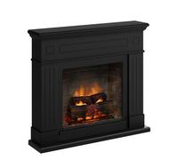 TAGU Larsen Cheminée Électrique avec PowerFlame 2, Chauffage & Thermostat, Son de Crépitement, Wi-FI et Lumière Ambiante (Noir Profond)