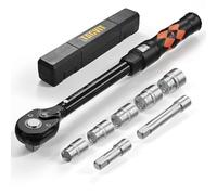 TAGVIT Jeu de clés dynamométriques 1/2 pouce, 30-210 Nm - Ensemble de 8 pièces avec douilles de 17 mm, 19 mm, 21 mm, 23 mm, 24 mm et extensions de 75 mm/125 mm pour moto, voiture, camion