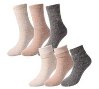 TAGVO 3 Paires De Chaussettes En Molleton Épais d'Hiver,Chaussettes De Lit De Salon En Coton Chaud Et Confortable,Chaussettes De Maison Anti-Boulochage Thermique En Laine,Chaussettes d'Équipage Floues
