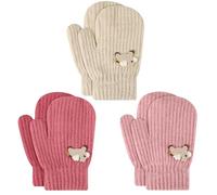 TAGVO 3 paires Gants d'hiver pour Enfants 2 à 5 Ans, Gants Extensibles en Tricot Enfant, Gants Magique Gants Moufles extensibles pour enfants en bas âge filles et garçons