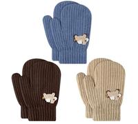 TAGVO 3 paires Gants d'hiver pour Enfants 2 à 5 Ans, Gants Extensibles en Tricot Enfant, Gants Magique Gants Moufles extensibles pour enfants en bas âge filles et garçons