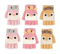 TAGVO 3 paires Gants Sans Doigts d'Hiver Pour Enfants 3 à 6 Ans, Gant chauffant enfant, Gant en laine Gants et moufles fille, Gants Magique Enfant Pour garçons et filles