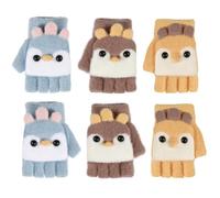 TAGVO 3 paires Gants Sans Doigts d'Hiver Pour Enfants 3 à 6 Ans, Gant chauffant enfant, Gant en laine Gants et moufles fille, Gants Magique Enfant Pour garçons et filles