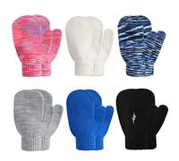TAGVO 6 Paires Gants Magiques Chauds pour Enfants, Gants Extensibles Magiques pour Enfants, en Tricot Extensible, pour un Usage Quotidien d'Hiver, Coupe Colorée Garçons Filles Âgées de 5 à 13 Ans