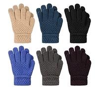 TAGVO Bambin Gants Chauds 6 Paires, Hiver Enfants Garçons Filles Epais Thermique Doublé Tricotés Gants et Moufles, Gants et Moufles Fille pour Enfants de 2 à 5 Ans