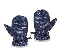 TAGVO Bambin Gants Chauds, Hiver Enfants Garçons Filles Epais Gants et Moufles, Toison Thermique Doublé Tricotés Gants et Moufles,Bleu foncé