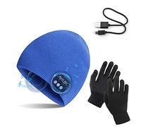 TAGVO Bonnet Bluetooth V5.0 avec Gants tactiles, Hiver Chaud tricoté sans Fil Bluetooth Casque Musique Chapeau pour la Course à Pied, randonnée, Cadeau de Noël