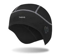 TAGVO Bonnet De Crâne Thermique,Bonnet De Cyclisme Coupe-Vent,Doublure De Casque Chaude Avec Trou Pour Lunettes,Bonnet De Sport d'Hiver Avec Cache-Oreille,Doublure De Casque De Sécurité