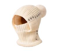 TAGVO Bonnets et Écharpes Tricotés d'Hiver, Cagoule 3 en 1 avec Écharpe à Capuche, Chapeaux d'hiver Chauds et élastiques en Laine pour Femmes, Cagoule Balaclava Masque De Ski Thermique