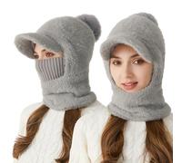 TAGVO Bonnets Tricotés d'hiver pour Femmes et Filles, Écharpe à Capuche Chaude en Une Pièce, Cagoule Doublée en Polaire Épaisse, Masque Coupe-Vent, Protège-Cou et Oreilles pour Sports de Plein Air
