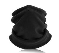 TAGVO Cache-Cou Hiver, Snood en Polaire Double épaisseur, Écharpe épaisse et Douce, Cache-Oreilles Coupe-Vent pour Ski et Cyclisme, Cagoule Unisexe pour Sports, Noir