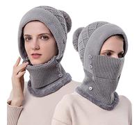 TAGVO Cagoule d'hiver Chaud pour Femme, Bonnet Cache-Cou Tricoté Thermique Coupe-Vent Doublé en Polaire, Masque Flexible Réglable, Chapeau de Sport d'hiver en Plein Air pour Femme, Cadeaux pour Femmes