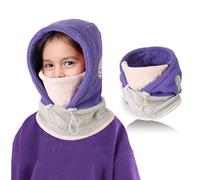 TAGVO Cagoule d'Hiver Multifonction pour Enfants de 5 à 13 Ans, Masque de Ski Thermique Réglable, Cache-Cou en Polaire, Coupe-Vent Balaclava pour Sports de Plein Air, Garçons et Filles