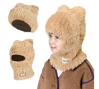 TAGVO Cagoule d'hiver Thermique pour Enfants 2-10 Ans, Multifonctionnel Cagoule Coupe-Vent Bonnet d'hiver en Tricot Laineux 3 en 1, Cagoule Chauffe-Cou Polaire Thermique Hiver pour garçons et Filles