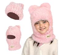TAGVO Cagoule d'hiver Thermique pour Enfants 2-10 Ans, Multifonctionnel Cagoule Coupe-Vent Bonnet d'hiver en Tricot Laineux 3 en 1, Cagoule Chauffe-Cou Polaire Thermique Hiver pour garçons et Filles