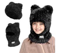 TAGVO Cagoule d'hiver Thermique pour Enfants 2-10 Ans, Multifonctionnel Cagoule Coupe-Vent Bonnet d'hiver en Tricot Laineux 3 en 1, Cagoule Chauffe-Cou Polaire Thermique Hiver pour garçons et Filles