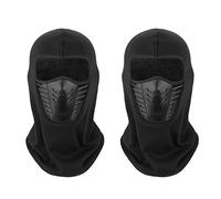 Tagvo Cagoule(Lot de 2)Masque Visage Multifonction avec maille filet respirant en silicone Panel nuque en polaire coupe-vent,Casque Chapeau hiver Femmes hommes Taille universelle Sports Balaclava Noir