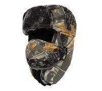 TAGVO Chapeau de Trappeur Bombardier Camouflage avec Masque Coupe-vent, Ushanka de Cavalier Oreille Chaude pour Ski en Plein Air - Unisexe Hiver