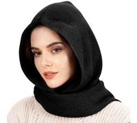 TAGVO Chapeau Hiver et Écharpe 2 en 1 Unisexe, Coupe-Vent Bonnet et Ensembles De Cache-Cou Chaud Chapeau avec Écharpe à Capuche, Écharpe Pull-Over Douce Elastique Cagoule Hiver Neck Gaiter