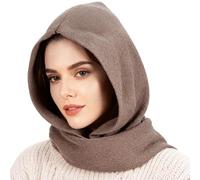 TAGVO Chapeau Hiver et Écharpe 2 en 1 Unisexe, Coupe-Vent Bonnet et Ensembles De Cache-Cou Chaud Chapeau avec Écharpe à Capuche, Écharpe Pull-Over Douce Elastique Cagoule Hiver Neck Gaiter