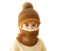 TAGVO Fille Garçon Cagoule Hiver Bonnet Écharpe Ensamble Bébé Enfant Chaud Balaclava Casquette Polaire Cache Cou Oreilles Chapeau Pompon Tricoté Chapeaux pour 1 à 5 Ans