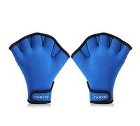 TAGVO Gants de Natation Gants Aquatiques Résistant à l'eau Gants Néoprène Palmés Gants d'entraînement pour Homme Femme Adulte Fitness Nage Surf Bain Gants Piscine Aqua Gants Bleu