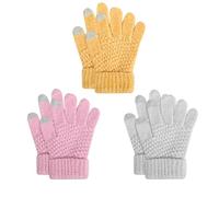 TAGVO Gants et Moufles Tricotés Tactile d'hiver pour Enfants 3 à 8 Ans, Gant Magique de Cyclisme Course Ski Chauds Coupe-Vent Élasticité Full Fingers pour Garçon Fille Sports de Plein air