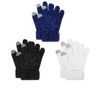 TAGVO Gants et Moufles Tricotés Tactile d'hiver pour Enfants 3 à 8 Ans, Gant Magique de Cyclisme Course Ski Chauds Coupe-Vent Élasticité Full Fingers pour Garçon Fille Sports de Plein air