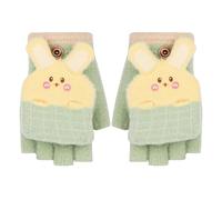 TAGVO Gants sans Doigts d'Hiver Pour Enfants 7 à 13 Ans, Convertibles Gants Demi-Doigt Gants Magiques Chauds en Polaire Douce, Gants à Rabat Tricotés Gants à Double Usage Elastique Pour Fille