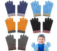 TAGVO Gants Tricotés pour Enfants, Gants Magiques Chauds pour Garçons et Filles, 5 Paires Enfant Hiver Gants a Doigts Pleins Magiques Gants Tricotés Hiver Chaudes Gants pour 4~11Ans