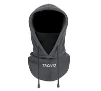 TAGVO Hiver Cagoule en Polaire Thermique, Multifonction Chaud Capuche Réglable Chapeau de Ski Couvre-Visage Masque Facial Cache-Cou Neck Gaiter pour la Course Ski Cyclisme - Homme Femme Gris-Noir