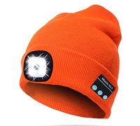 TAGVO LED Bluetooth 5.0 Bonnet Chapeau, Haut-Parleur Stéréo Intégré et Micro, Hiver Chaud Tricoté Eclairage sans Fil Bluetooth Casque Musique Chapeau pour la Course à Pied, randonnée, Cadeau de Noël