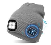 TAGVO LED Bluetooth 5.0 Bonnet Chapeau, Haut-Parleur Stéréo Intégré et Micro, Hiver Chaud Tricoté Eclairage sans Fil Bluetooth Casque Musique Chapeau pour la Course à Pied, randonnée, Cadeau de Noël