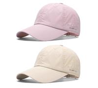 TAGVO Lot de 2 Casquette de Baseball Unisexe, Casquette de Running Sport à Séchage Rapide, Chapeau de Baseball Anti-UV Réglable Respirant Ultralégère et Pliable, Casquette de Golf pour Homme Femme