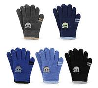 TAGVO Moufle Hiver Fille Garçon Moufle Epais Enfant Gants, Tricoté Gant Chaud Moufle Mignon en Motif de Cartoon Ours pour Enfants de 5 à 13 Ans pour Tous Les Jours