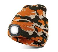 TAGVO USB Rechargeable 8 LED Bonnet Chapeau, Lumineux Casquette éclairage et Clignotant Alarme LED Mains Libre Lampe de Lampe Frontale Tricoté Bonnet Unisex Hiver Chaud Sport Knit Cap Chapeau
