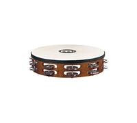 TAH2AB - Tambourin bois avec peau 2 rangées de cymbalettes - African brown
