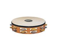 Meinl Tambourin TAH2MSNT - bois avec peau, grelots en laiton, double rangée - Super natural